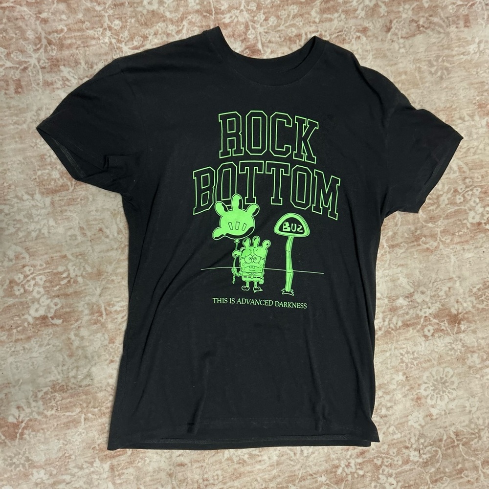 Nickelodeon Black Tee with Neon Green Graphic